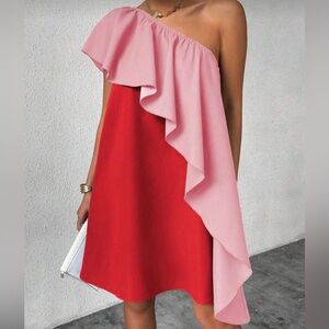RUFFLE ME READY! One-Shoulder Dress